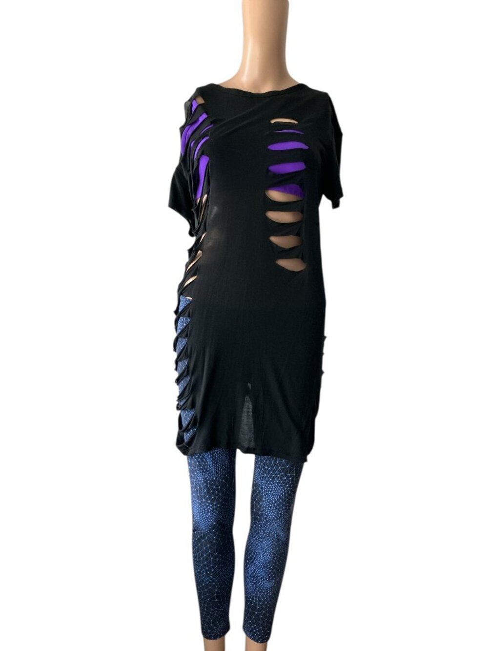 BCBG Maxazria Beautifully Slashed Cut-Out Oversized T-Shirt
